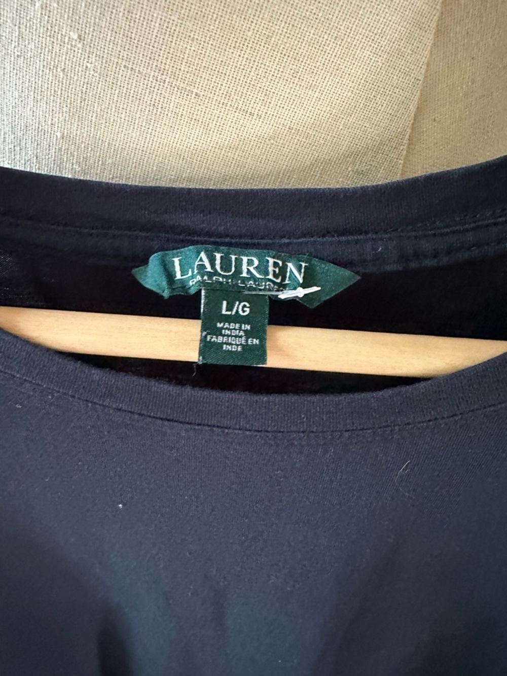 Lauren Ralph Lauren Navy Short-Sleeve Top with Shirred Puff Sleeves - Picture 3 of 7